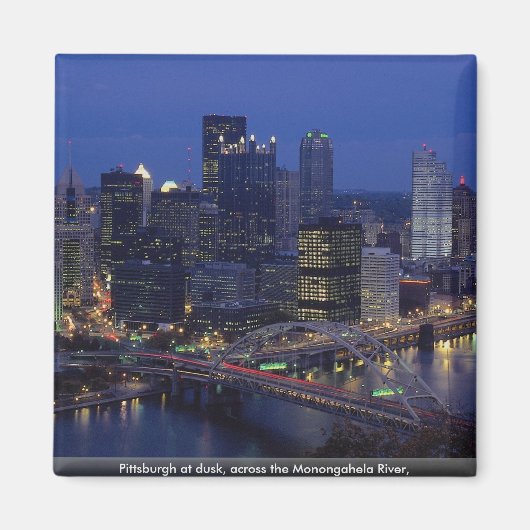 Pittsburgh bij de schemering, over de Monongahela- Magneet (Voorkant)