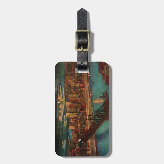 Pittsburgh bij maanlicht bagagelabel (Voorkant verticaal)