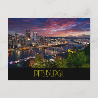 Pittsburgh bij nacht briefkaart