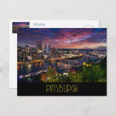 Pittsburgh bij nacht briefkaart (Voorkant / Achterkant)
