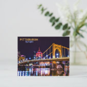 Pittsburgh bij nacht briefkaart (Staand voorkant)
