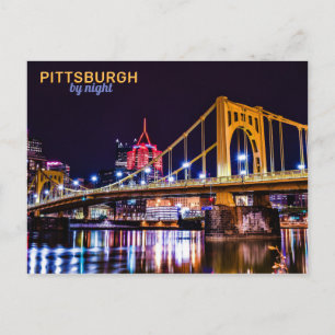 Pittsburgh bij nacht briefkaart