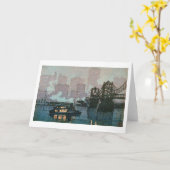 Pittsburgh bij nacht, Hiroshi Yoshida, Woodcut Kaart (Gele Bloem)