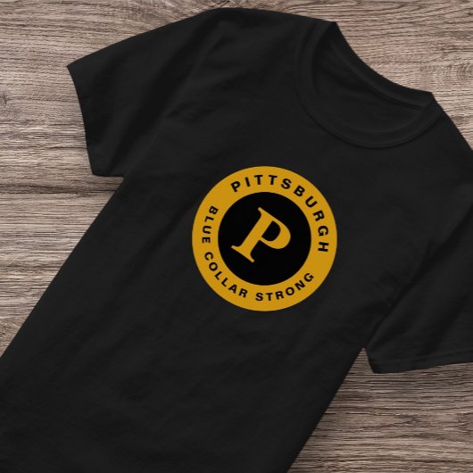 Pittsburgh Blue Collar Zwart Goud Yinzer T-shirt