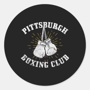 Pittsburgh Boxing Club noodlijdende bokshandschoen Ronde Sticker