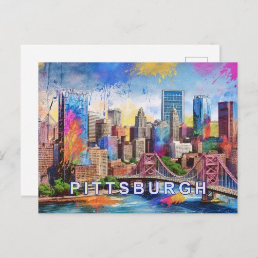 Pittsburgh Briefkaart - Iconische skyline (Voorkant / Achterkant)