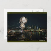 Pittsburgh Briefkaart licht 's nachts 'één van de  (Voorkant / Achterkant)