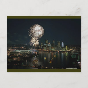 Pittsburgh Briefkaart licht 's nachts 'één van de
