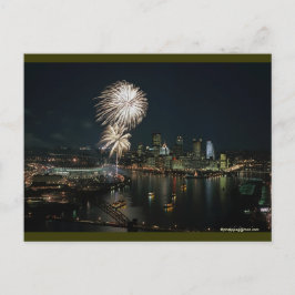 Pittsburgh Briefkaart licht 's nachts 'één van de 