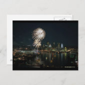 Pittsburgh Briefkaart licht 's nachts 'één van de  (Voorkant / Achterkant)
