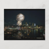 Pittsburgh Briefkaart licht 's nachts 'één van de (Voorkant)