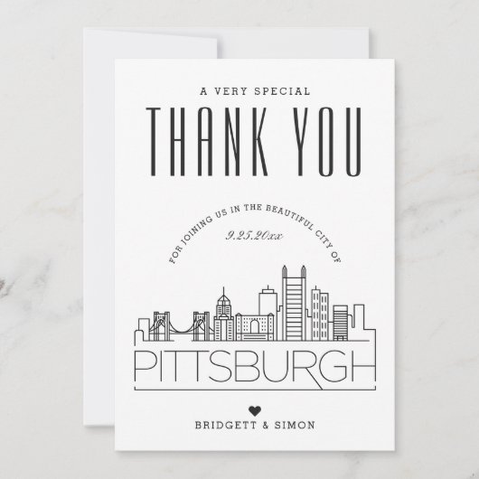 Pittsburgh Bruiloft | Dank u + fotokaart Kaart (Voorkant)