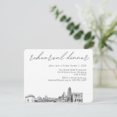 Pittsburgh Bruiloft Elegant repetitie diner Informatiekaartje (Staand voorkant)