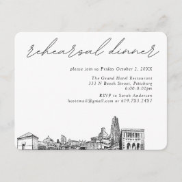 Pittsburgh Bruiloft Elegant repetitie diner Informatiekaartje