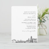 Pittsburgh bruiloft elegante skyline uitnodiging (Staand voorkant)