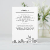 Pittsburgh Bruiloft | Gegevens van bezoeker Kaart (Staand voorkant)