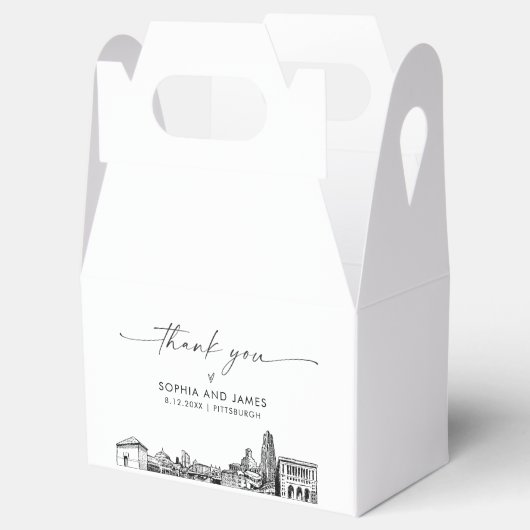 Pittsburgh bruiloft gepersonaliseerde gunst box bedankdoosjes (Geopend)