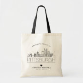Pittsburgh Bruiloft | Gestileerde skyline Tote Bag (Voorkant)