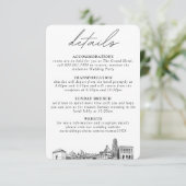 Pittsburgh bruiloft kleine verticale details informatiekaartje (Staand voorkant)