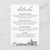 Pittsburgh bruiloft kleine verticale details informatiekaartje (Voorkant)