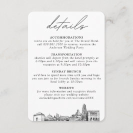 Pittsburgh bruiloft kleine verticale details informatiekaartje
