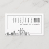 Pittsburgh Bruiloft | Plaats kaarten voor en achte Plaatskaartje (Achterkant)