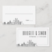 Pittsburgh Bruiloft | Plaats kaarten voor en achte Plaatskaartje (Voorkant / Achterkant)