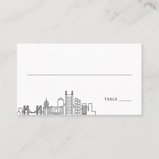 Pittsburgh Bruiloft | Plaats kaarten voor en achte Plaatskaartje (Voorkant)