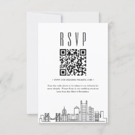 Pittsburgh Bruiloft QR code RSVP Kaart