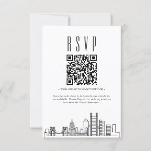Pittsburgh Bruiloft QR code RSVP Kaart