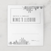 Pittsburgh Bruiloft | Tabelnaam Kaarten plaatsen Plaatskaartje (Buitenkant ongevouwen)