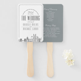 Pittsburgh Bruiloft | Trouwprogramma Hand Fan Handwaaier