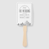 Pittsburgh Bruiloft | Trouwprogramma Hand Fan Handwaaier (Voorkant)