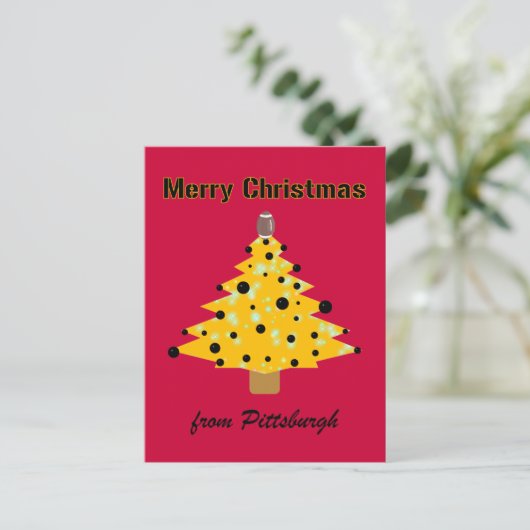 Pittsburgh Christmas Feestdagenkaart (Staand voorkant)