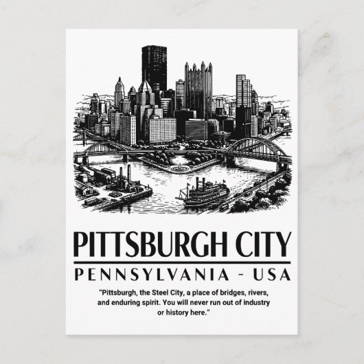 Pittsburgh City Pennsylvania USA Briefkaart (Voorkant)