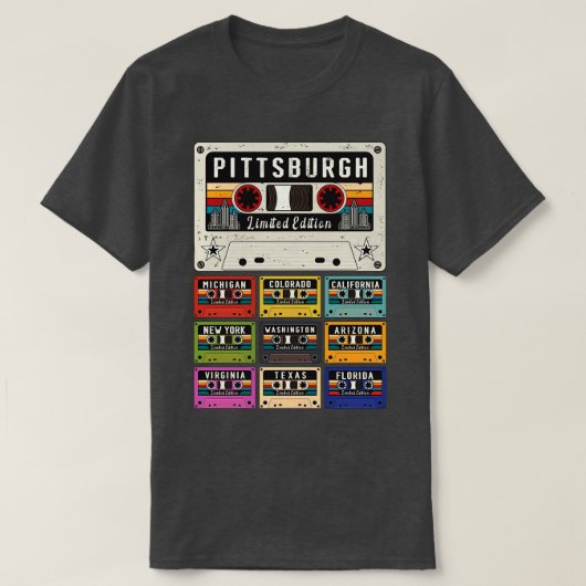 Pittsburgh City retro T-shirt (Design voorkant)