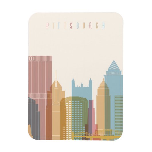Pittsburgh | City Skyline Magneet (Verticaal)