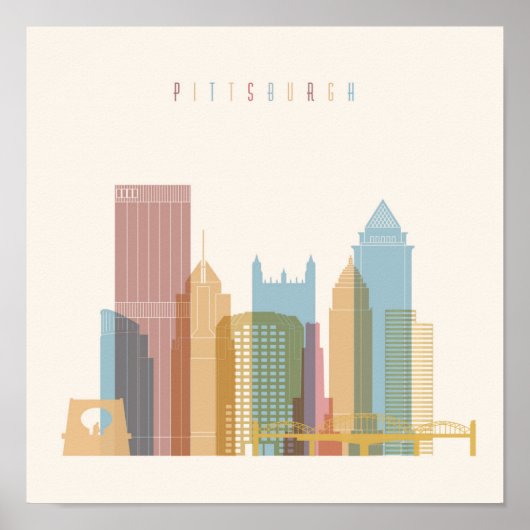 Pittsburgh | City Skyline Poster (Voorkant)