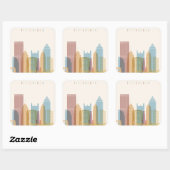 Pittsburgh | City Skyline Vierkante Sticker (Vel)