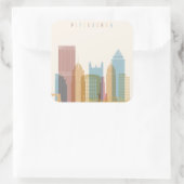 Pittsburgh | City Skyline Vierkante Sticker (Tas)