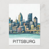 Pittsburgh Cityscape Briefkaart (Voorkant)