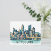 Pittsburgh Cityscape Briefkaart (Staand voorkant)