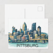 Pittsburgh Cityscape Briefkaart (Voorkant / Achterkant)
