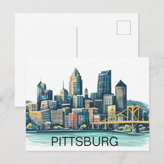 Pittsburgh Cityscape Briefkaart (Voorkant / Achterkant)