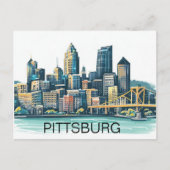 Pittsburgh Cityscape Briefkaart (Voorkant)
