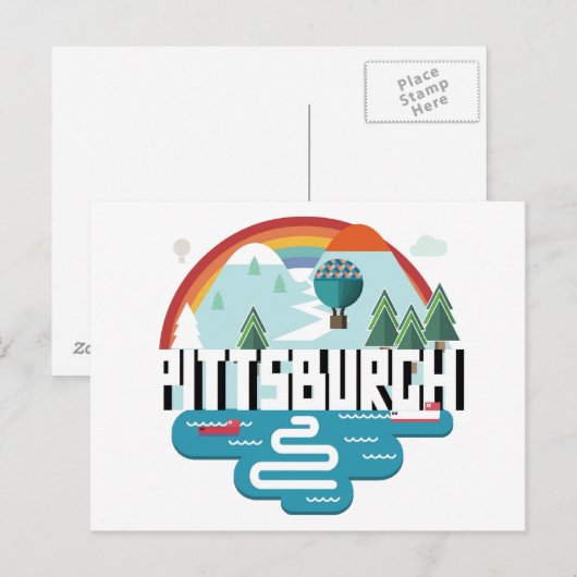 Pittsburgh | Cityscape Design Briefkaart (Voorkant / Achterkant)