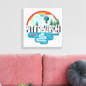 Pittsburgh | Cityscape Design Canvas Afdruk (Insitu (Woonkamer))