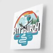 Pittsburgh | Cityscape Design Vierkante Klok (Hoek)