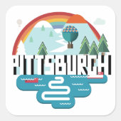 Pittsburgh | Cityscape Design Vierkante Sticker (Voorkant)