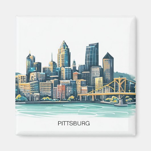 Pittsburgh Cityscape Magneet (Voorkant)
